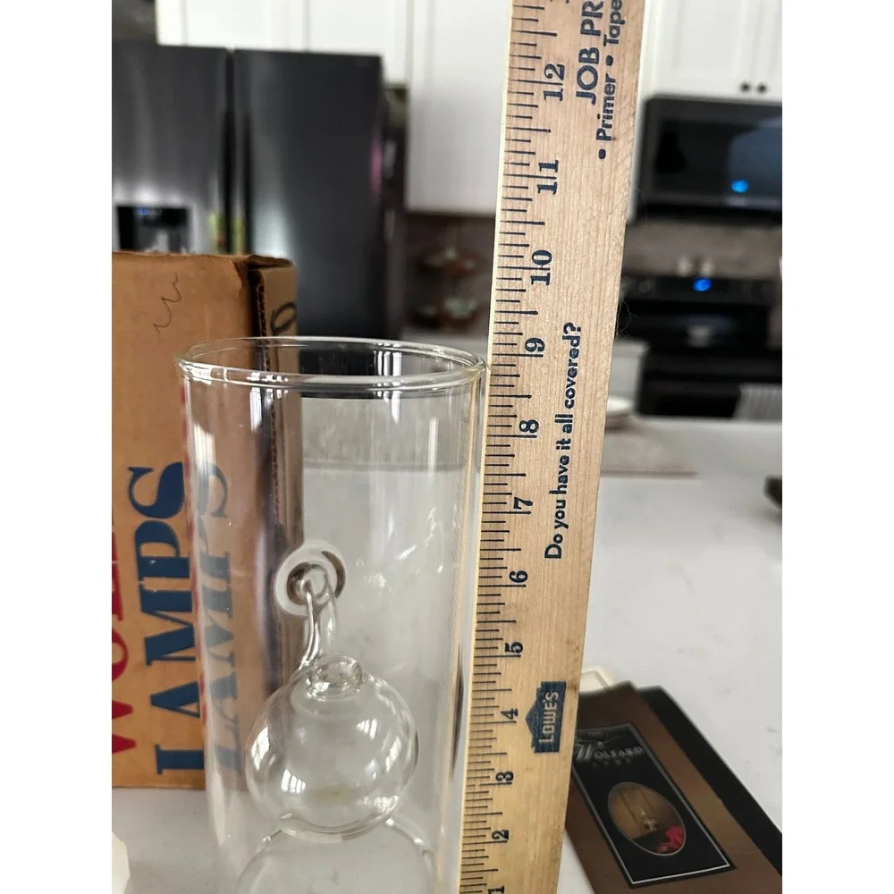 Wolfard Glass Oil‎ Lamp 9 Inch Hand Blown Borosilicate Glass Original Box Wicks